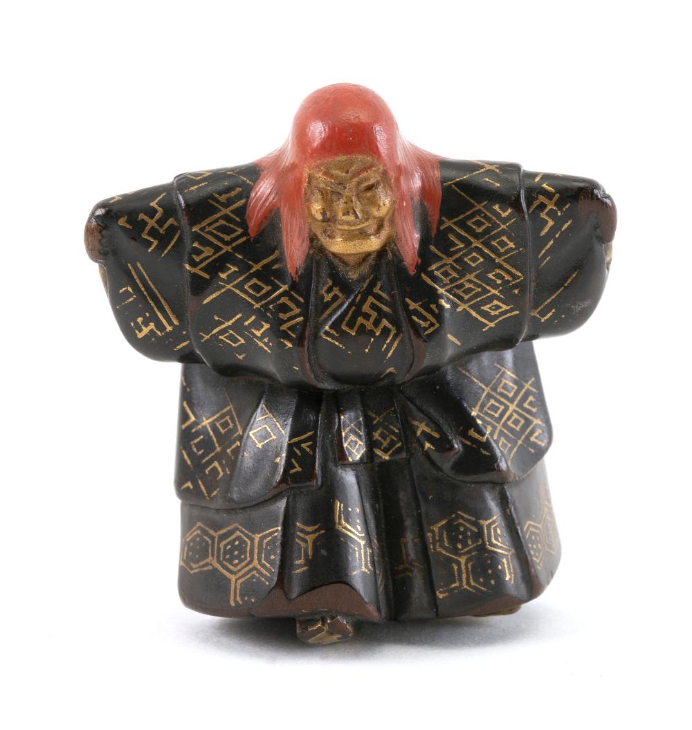 Appraisal: JAPANESE LACQUER NETSUKE TH CENTURY HEIGHT JAPANESE LACQUER NETSUKE th