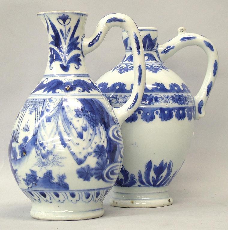 Appraisal: Chinese blue and white baluster ewer decorated with bands of