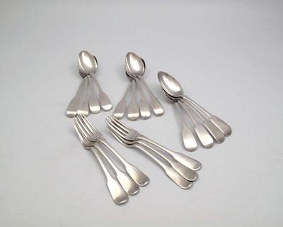 Appraisal: A small collection of Fiddle pattern flatware comprising a set