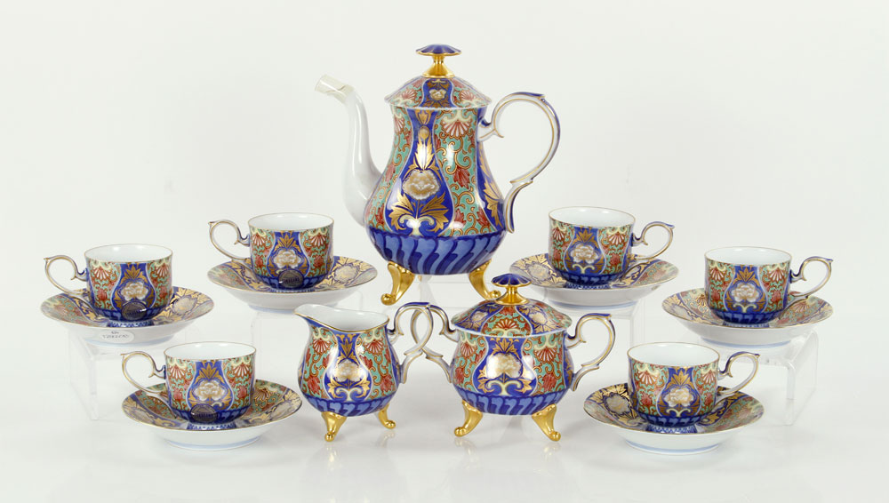 Appraisal: - Japanese Fukagawa Tea Set Fifteen piece Japanese Fukagawa tea