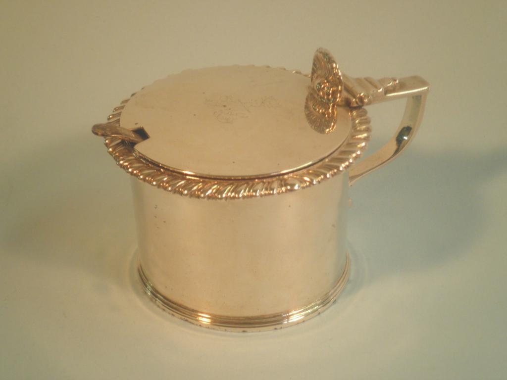 Appraisal: A William IV silver mustard by Barnard Bros the drum