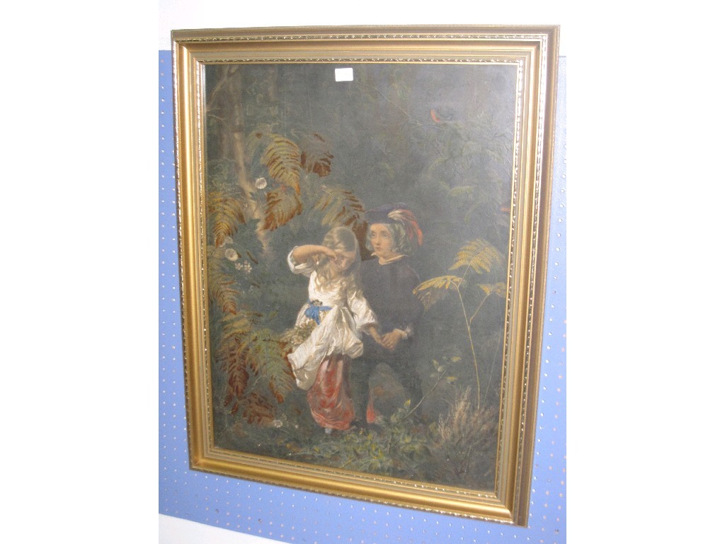 Appraisal: Framed print depicting Hansel and Gretel