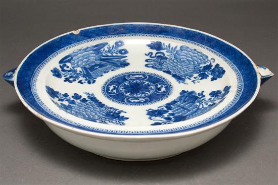 Appraisal: Chinese Export Blue Fitzhugh porcelain hot water plate circa in