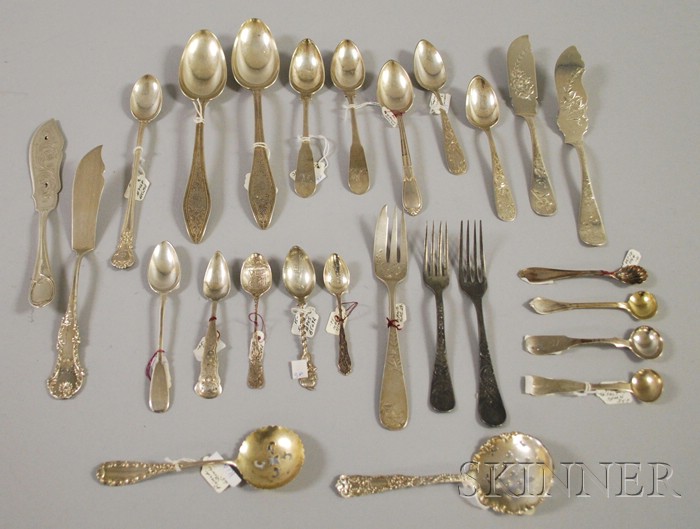 Appraisal: Approximately Sixteen Pieces of Silver Flatware including a pair of