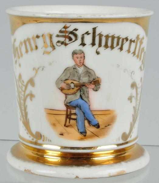 Appraisal: Mandolin Player Shaving Mug Description Nice image of seated man