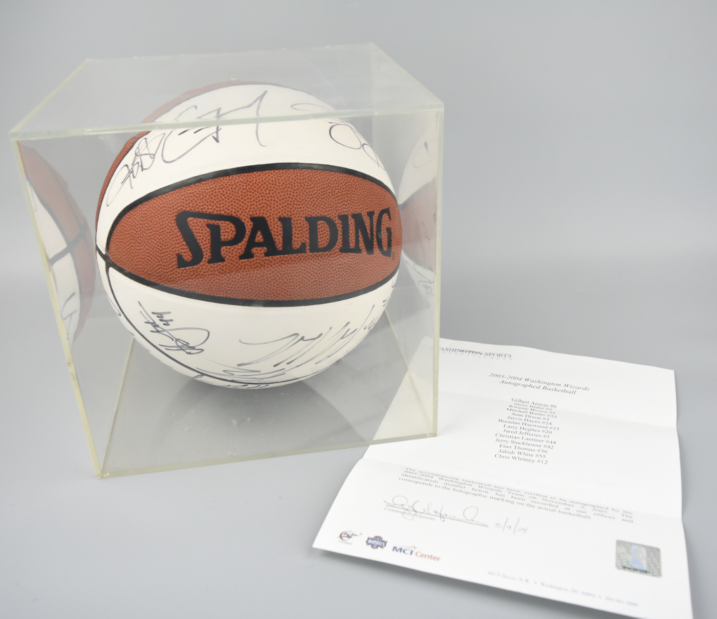 Appraisal: WASHINGTON WIZARD AUTOGRAPHED BASKETBALL - A - Washington Wizards autographed