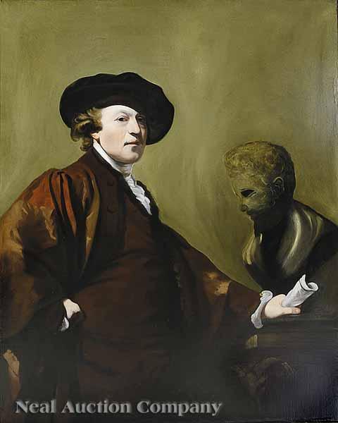 Appraisal: After Sir Joshua Reynolds British - Self-Portrait with a Bust