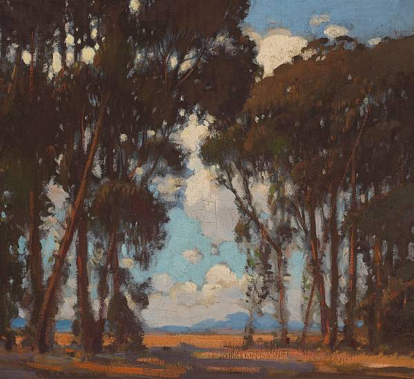 Appraisal: Eugen Neuhaus American - Clearing through the trees signed 'Eugen