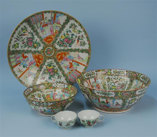 Appraisal: GROUP OF CHINESE EXPORT ROSE MEDALLION SERVING PIECES including punch