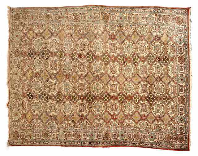 Appraisal: A PERSIAN ROOM SIZED CARPET with overall lattice design on