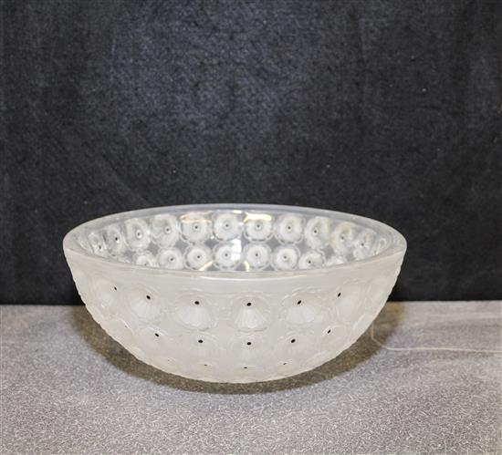 Appraisal: Sale Lot A Lalique Molded and Frosted Glass Bowl Diameter