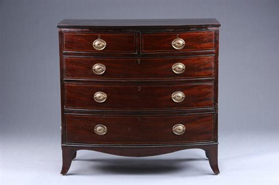 Appraisal: GEORGE III REGENCY BOW-FRONT CHEST OF DRAWERS early th century