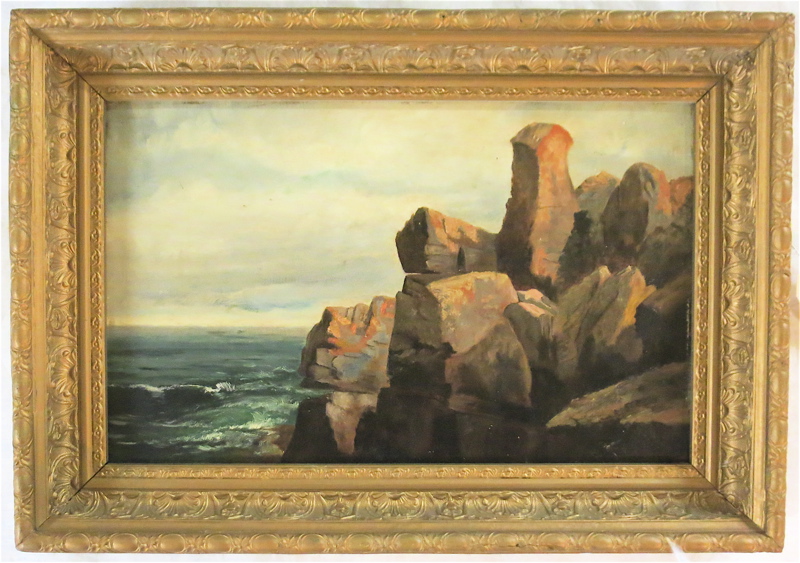 Appraisal: SEASCAPE OIL ON BOARD late th century Image measures x