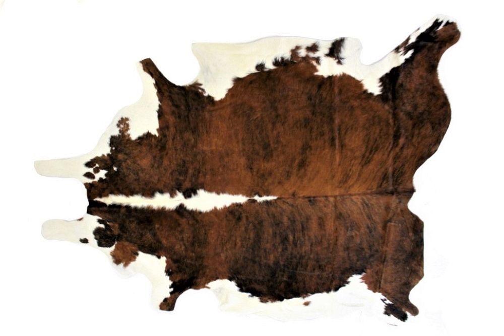 Appraisal: Exotic Tri-Colored Speckled Cowhide Premium Rug This is an excellent