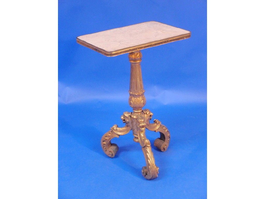 Appraisal: A thC Italian gilt wood pedestal base with a rectangular