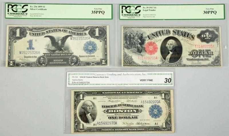 Appraisal: Lot of Paper Currency Notes Description Includes Silver Certificate PCGS