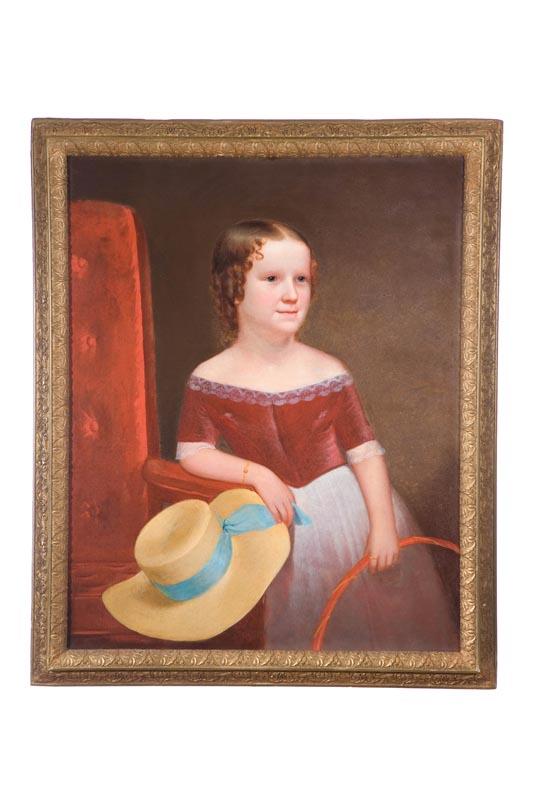 Appraisal: PORTRAIT OF A YOUNG GIRL AMERICAN CA - Oil on