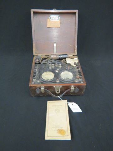 Appraisal: Antique Western Model Radio Tester mahogany folding case