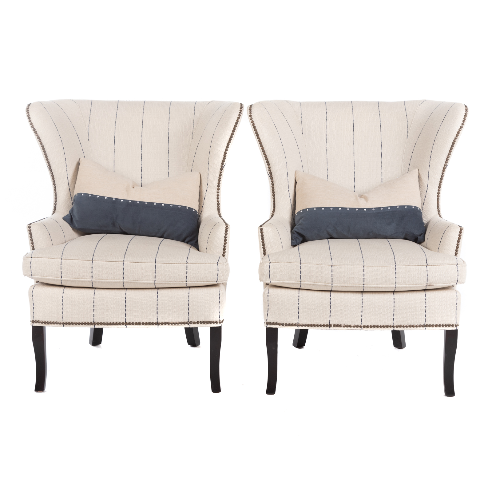 Appraisal: A PAIR OF WILLIAMS- SONOMA UPHOLSTERED WING CHAIRS st century