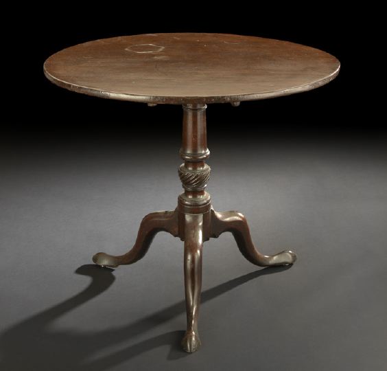 Appraisal: George III Mahogany Tripod Table fourth quarter th century the