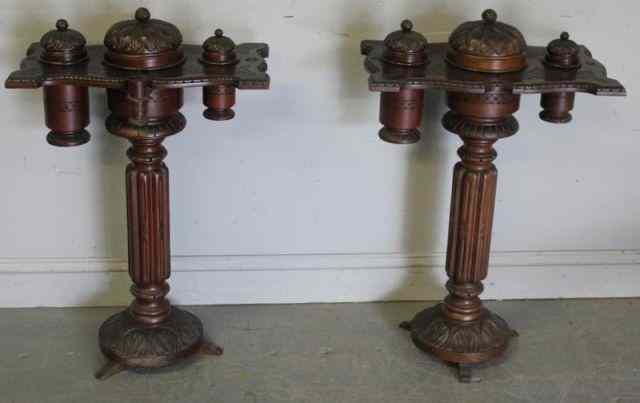 Appraisal: Pair of Victorian European Sewing or Work Stands From a