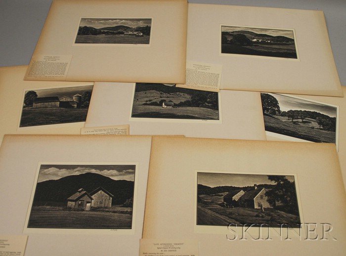 Appraisal: Asa Cheffetz American - Lot of Nine Wood Engravings Late