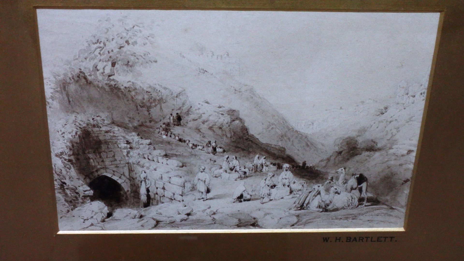 Appraisal: W H Bartlett th century Middle Eastern scene pen ink