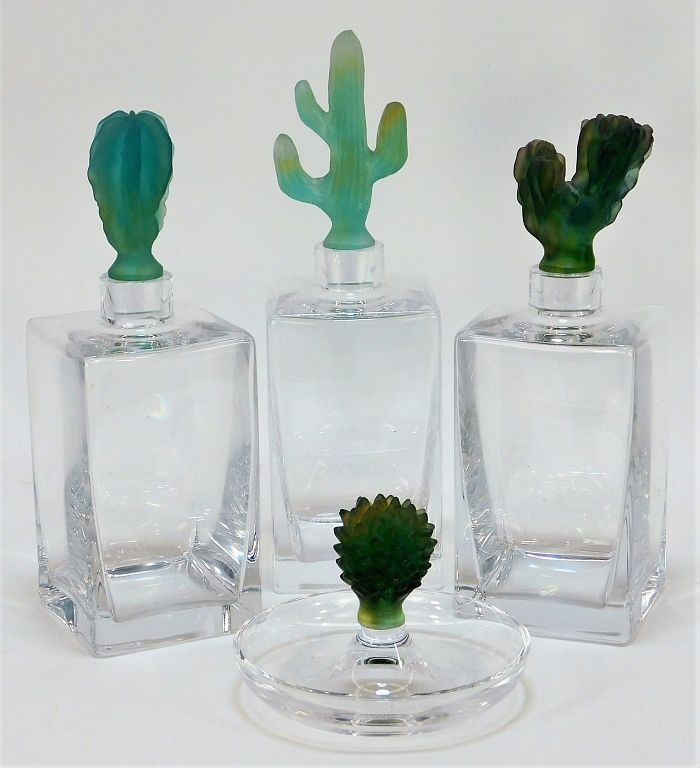 Appraisal: Daum France Pate de Verre Cactus Decanter Group France th