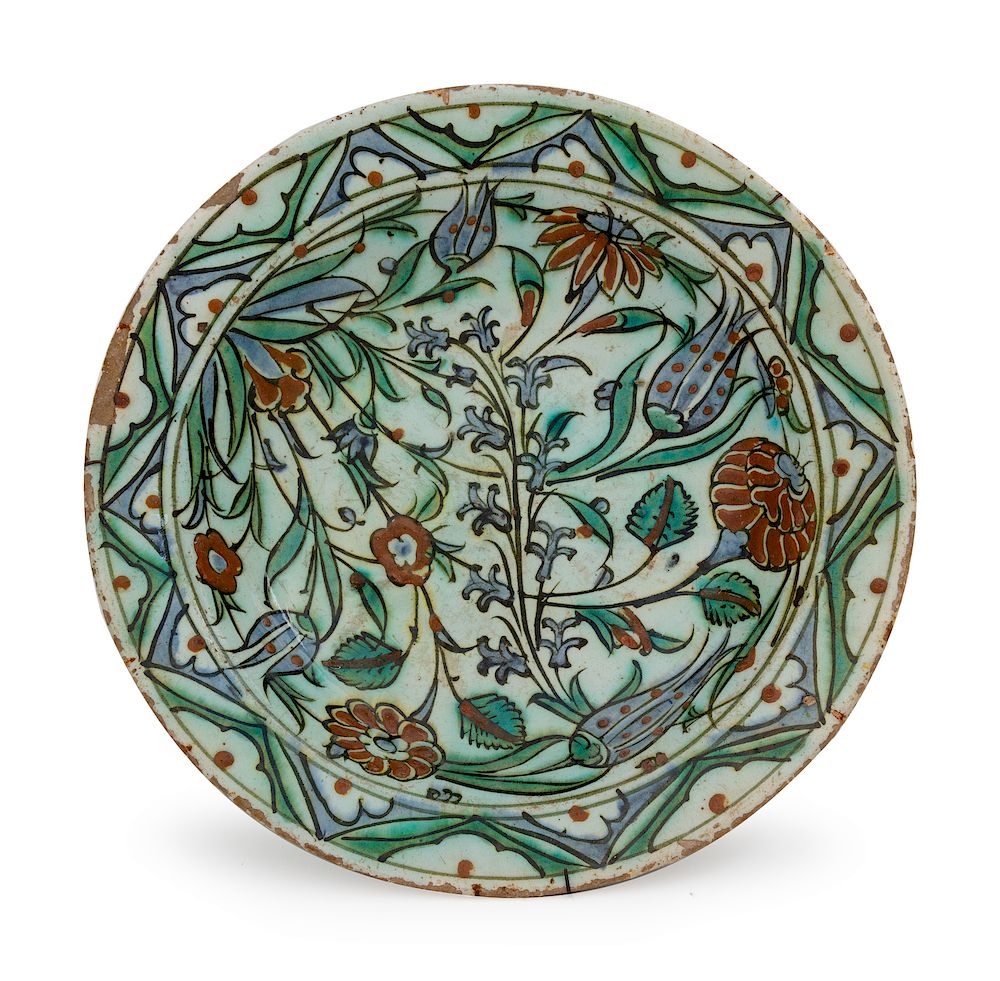 Appraisal: An Iznik Pottery Charger Diameter inches An Iznik Pottery Charger