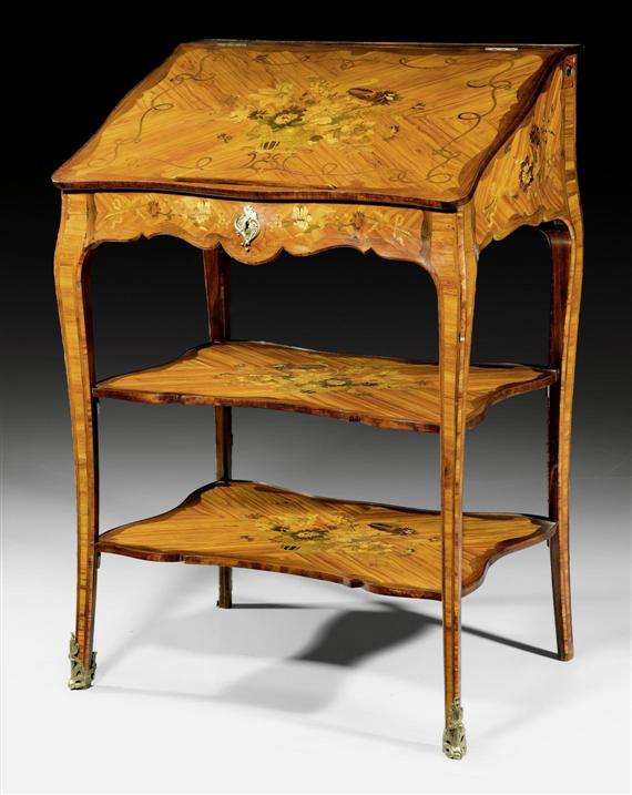 Appraisal: STANDING DESK A FLEURS Louis XV style probably by J