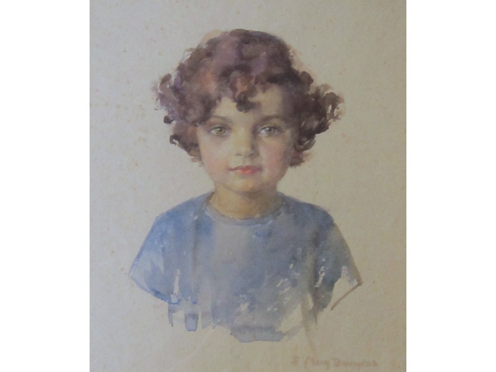 Appraisal: MARY BURGESS TH CENTURY PORTRAIT OF A YOUNG GIRL Watercolour