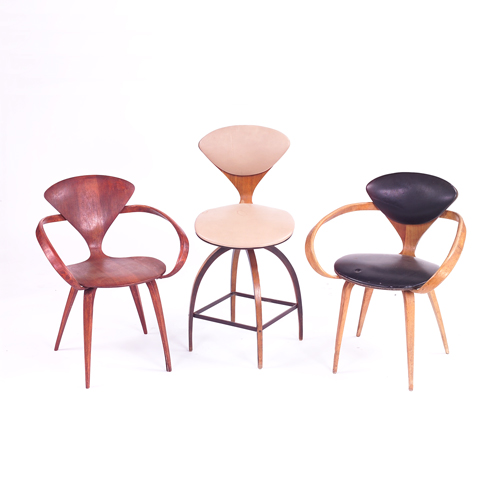 Appraisal: Norman Cherner for Plycraft group including two arm chairs one