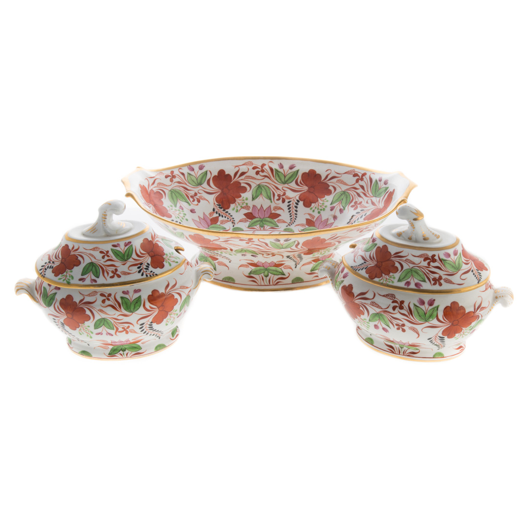 Appraisal: Two Staffordshire sauce tureens and fruit bowl first quarter- th