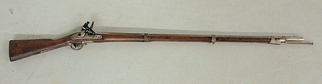 Appraisal: - Military flintlock rifle with walnut stock and the lock