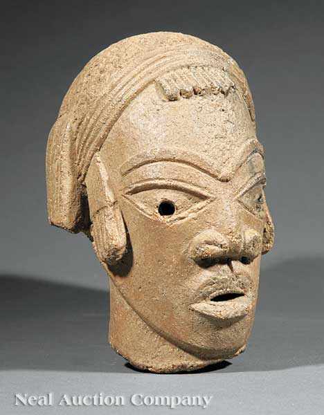 Appraisal: A Nigerian Nok Terracotta Head c AD the realistically modeled