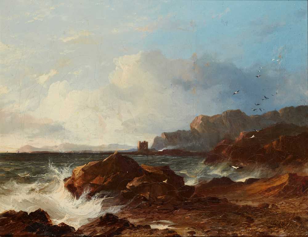 Appraisal: HORATIO MCCULLOCH R S A SCOTTISH - A ROCKY SHORELINE