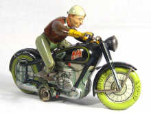 Appraisal: A German tinplate automaton model of a motorcyclist on his