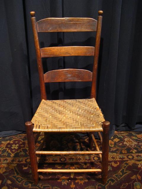 Appraisal: AMERICAN LADDERBACK SIDE CHAIR Having one straight rail with an