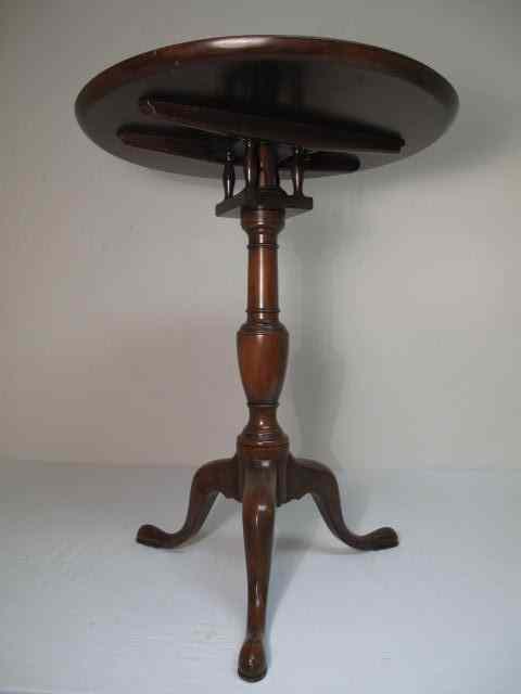 Appraisal: Mahogany circular table tilt-top table with bird-cage mechanism by Kittinger