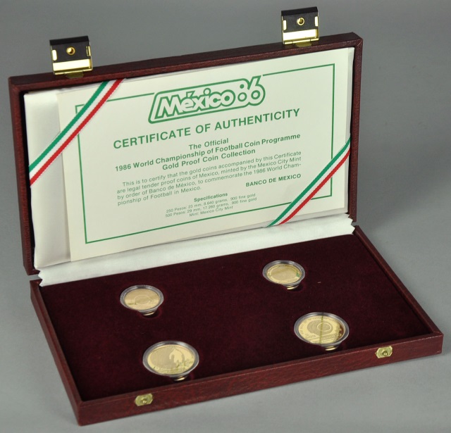 Appraisal: Mexican World Cup Piece Gold Proof Set World Cup Soccer