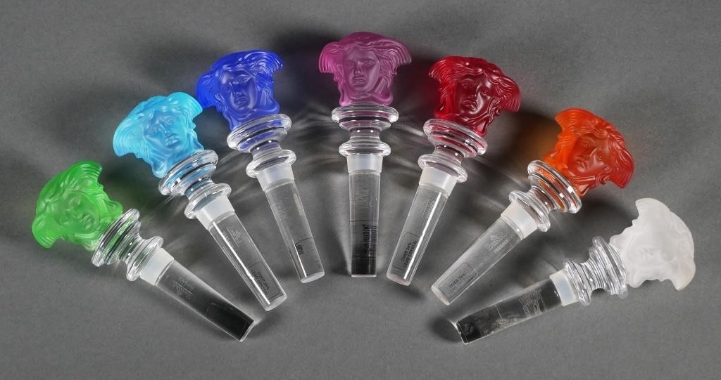 Appraisal: Set of Versace Rosenthal Medusa crystal wine bottle stoppers Versace