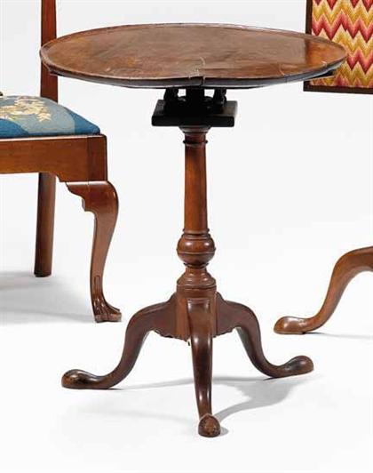 Appraisal: Queen Anne mahogany candlestand philadelphia circa The circular molded dished