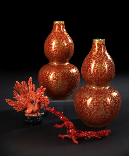 Appraisal: Pair of Chinese Porcelain Double-Gourd Vases each of traditional form