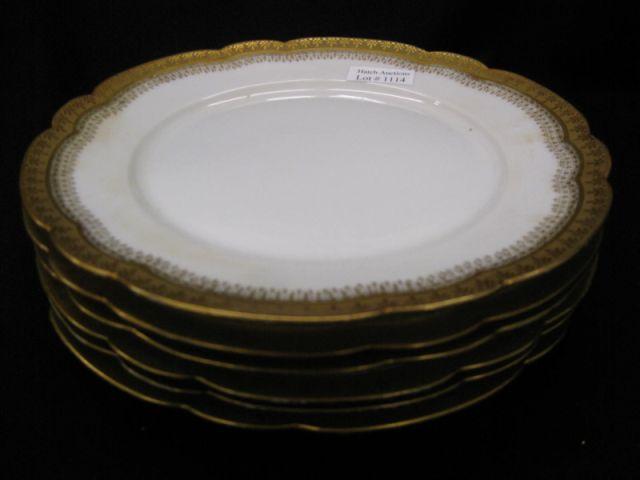 Appraisal: Limoges Porcelain Plates elaborate gold trim