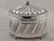 Appraisal: A white metal tests silver and marked etrog box with