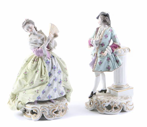 Appraisal: Two French porcelain figures in th century costume height of