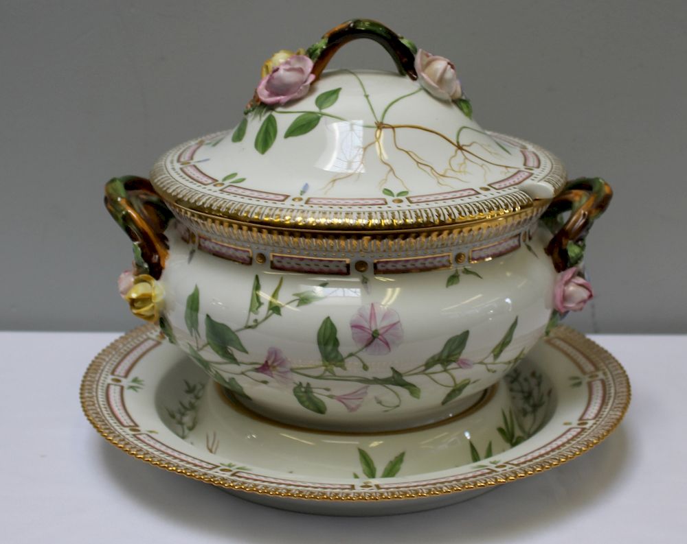 Appraisal: Royal Copenhagen Flora Danica Tureen with Underplate Danish th century