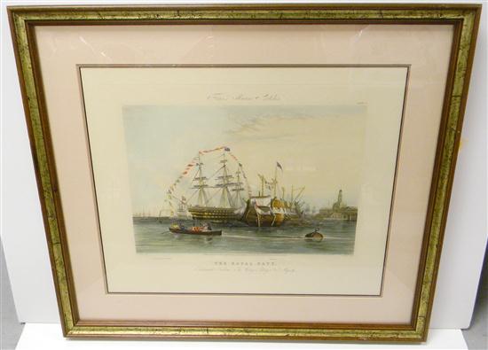 Appraisal: Fores ''The Royal Navy'' hand colored engraving framed and matted