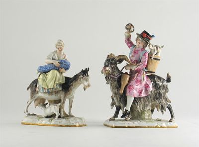 Appraisal: Two Meissen models after Count Bruhl's tailor and his wife