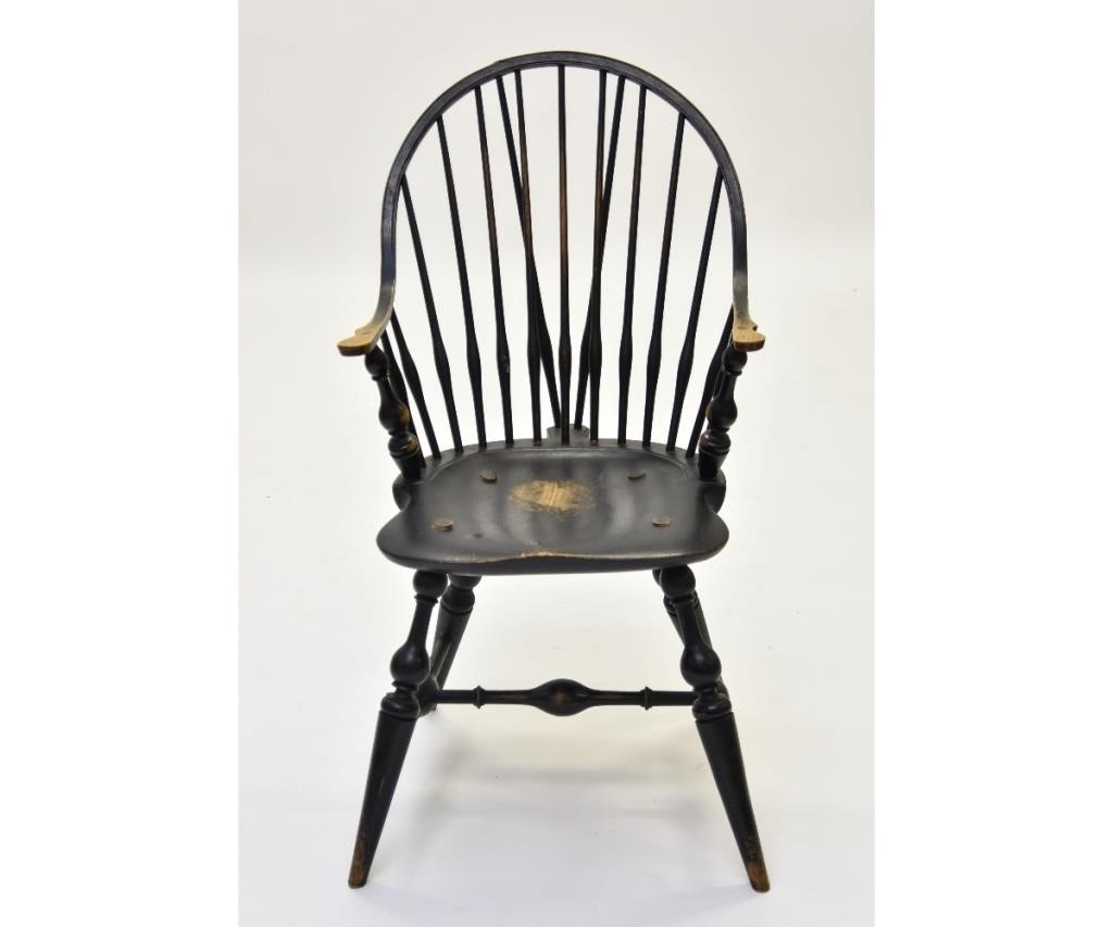 Appraisal: Wallace Nutting brace back Windsor armchair with partial original label